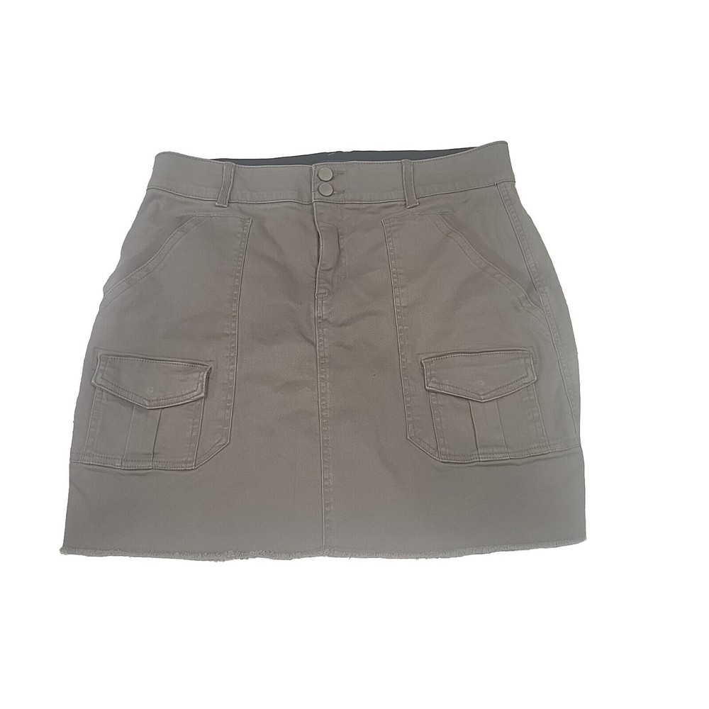 Democracy Absolution Stretch Skirt Olive Green Size 10 Military Cargo Pockets